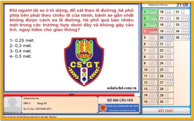 học lý thuyết 600 câu mới nhất 2025